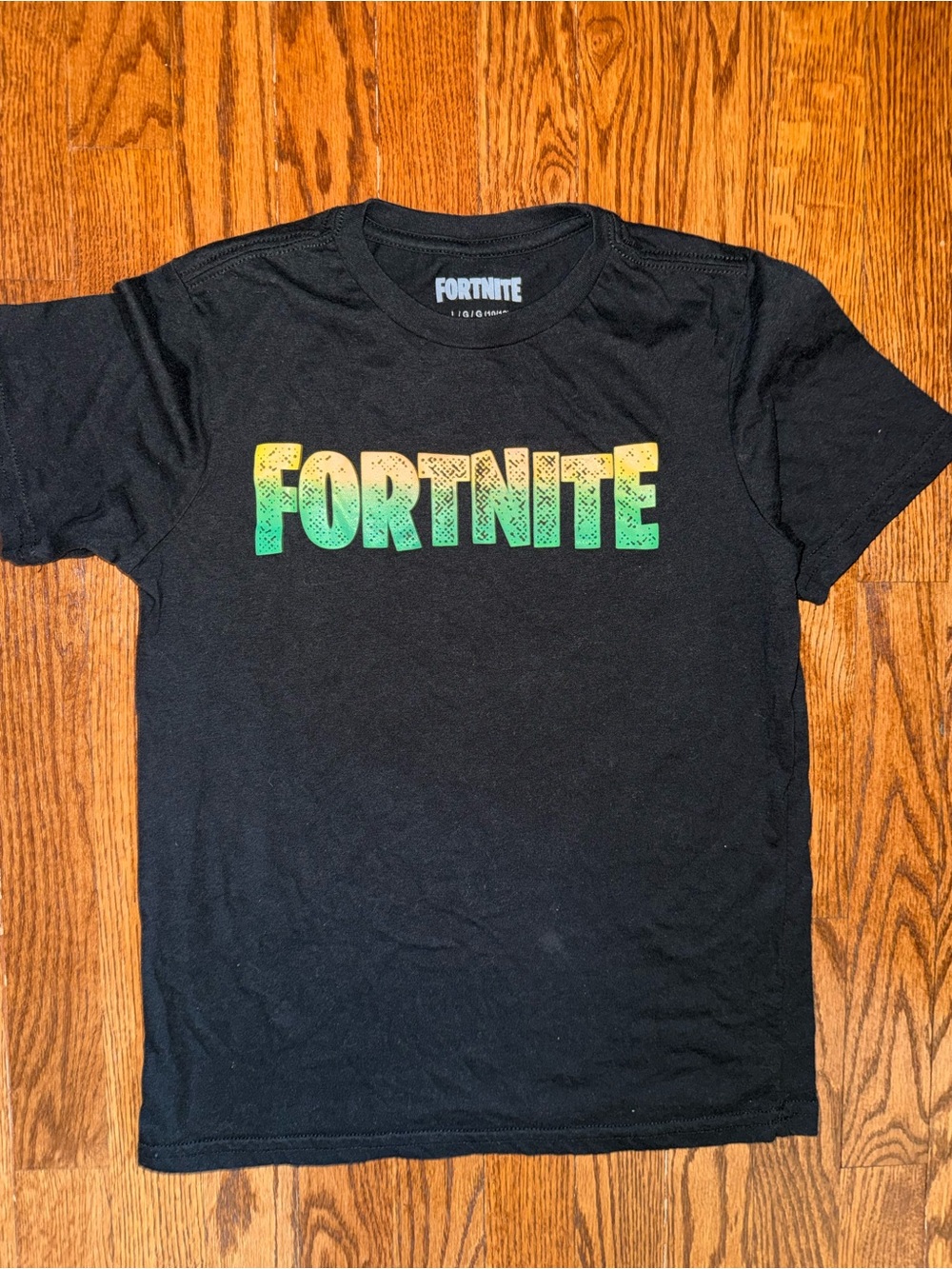 Fortnite Kids Black Short Sleeve Tee with Yellow-Green Logo